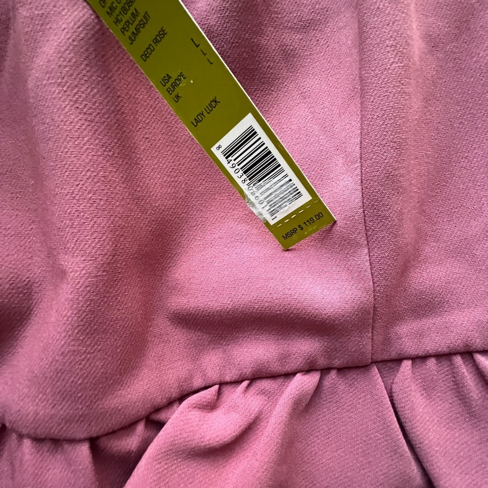 Giani Bini Lady Luck Sleeveless Ruffled Peplum Jumpsuit  Size L New - Picture 5 of 6